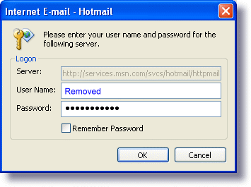 IE 7 causes outlook to ask for Hotmail password